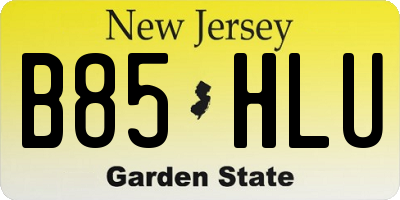 NJ license plate B85HLU