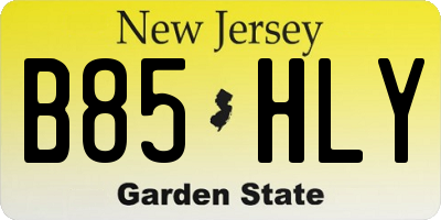 NJ license plate B85HLY