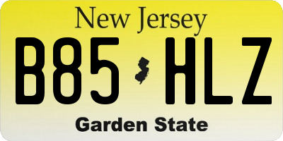 NJ license plate B85HLZ