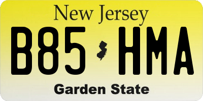 NJ license plate B85HMA