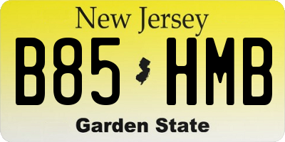 NJ license plate B85HMB