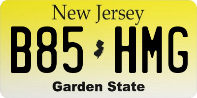 NJ license plate B85HMG