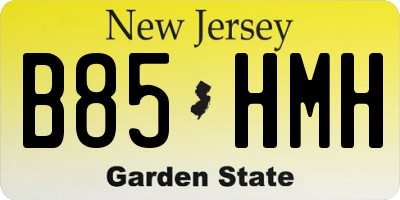 NJ license plate B85HMH