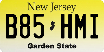 NJ license plate B85HMI