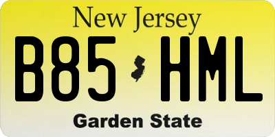 NJ license plate B85HML