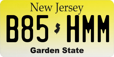 NJ license plate B85HMM