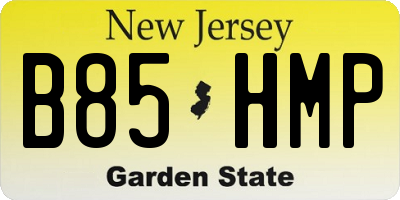 NJ license plate B85HMP