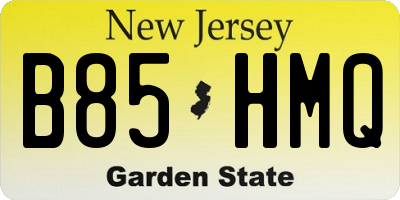 NJ license plate B85HMQ