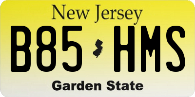 NJ license plate B85HMS