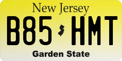 NJ license plate B85HMT