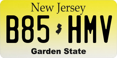 NJ license plate B85HMV