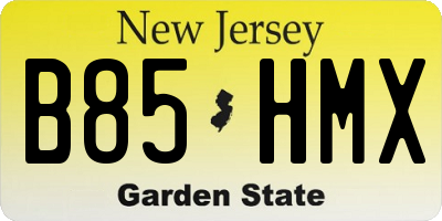 NJ license plate B85HMX