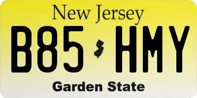 NJ license plate B85HMY