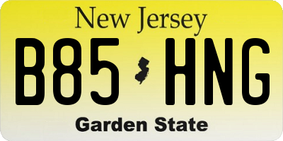 NJ license plate B85HNG