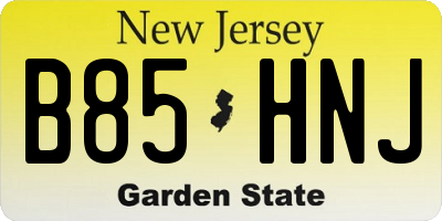 NJ license plate B85HNJ