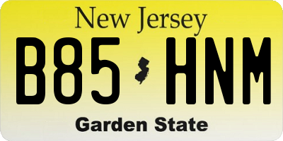 NJ license plate B85HNM