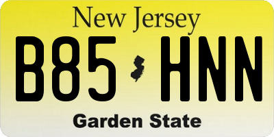 NJ license plate B85HNN
