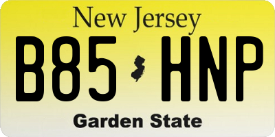NJ license plate B85HNP
