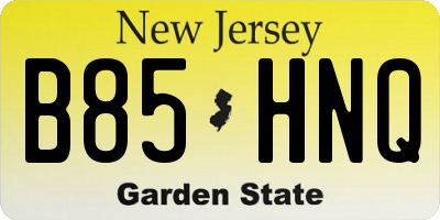 NJ license plate B85HNQ