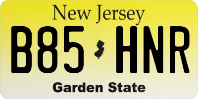 NJ license plate B85HNR