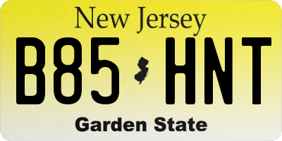 NJ license plate B85HNT