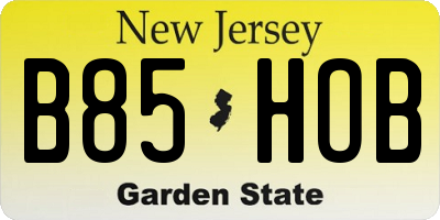NJ license plate B85HOB