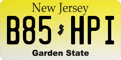 NJ license plate B85HPI