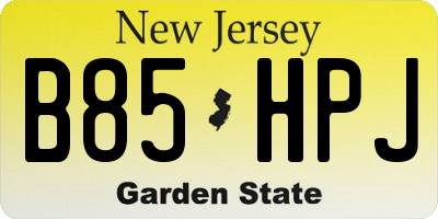 NJ license plate B85HPJ