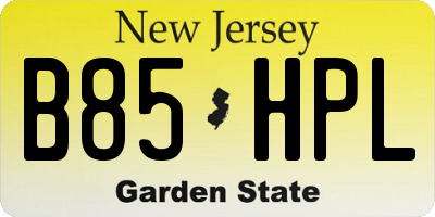 NJ license plate B85HPL
