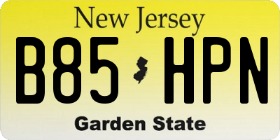 NJ license plate B85HPN