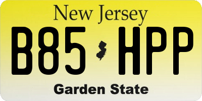 NJ license plate B85HPP