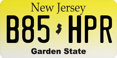 NJ license plate B85HPR