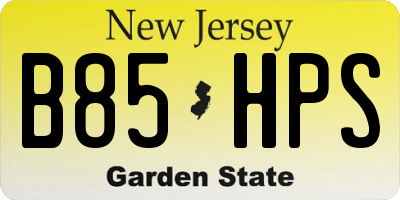 NJ license plate B85HPS