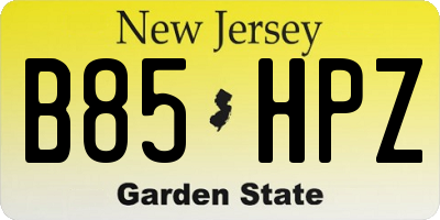 NJ license plate B85HPZ