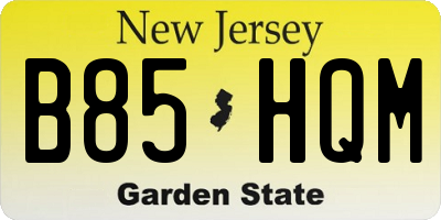 NJ license plate B85HQM