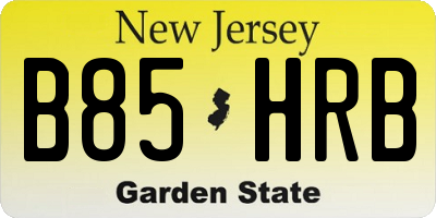 NJ license plate B85HRB