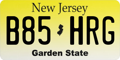 NJ license plate B85HRG