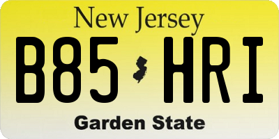 NJ license plate B85HRI