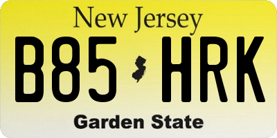 NJ license plate B85HRK