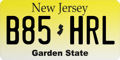 NJ license plate B85HRL