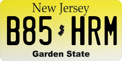 NJ license plate B85HRM