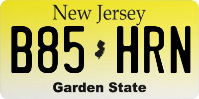 NJ license plate B85HRN