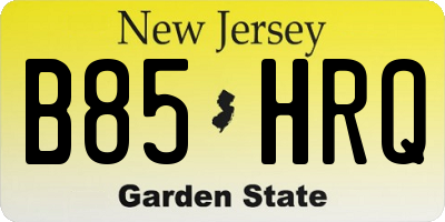 NJ license plate B85HRQ