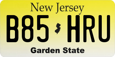 NJ license plate B85HRU
