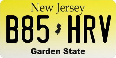 NJ license plate B85HRV