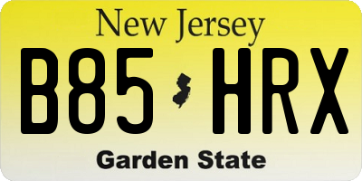 NJ license plate B85HRX