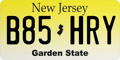 NJ license plate B85HRY