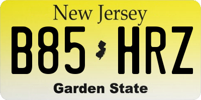 NJ license plate B85HRZ