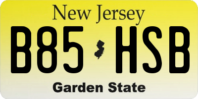 NJ license plate B85HSB
