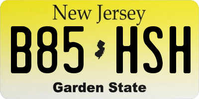 NJ license plate B85HSH